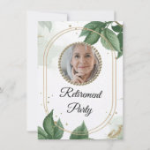 Moderne botanische Foto-Pensionierung Party Einlad Einladung (Rückseite)