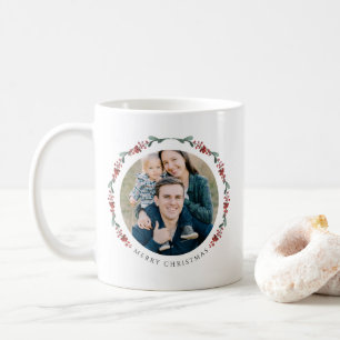 Moderne botanische Foto-Weihnachten Kaffeetasse