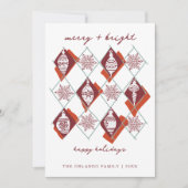 Moderne botanische Freude und helle rote Weihnacht Feiertagskarte (Vorderseite)