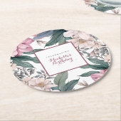 Moderne Botanische Gartenanlage Blumengeburt Party Runder Pappuntersetzer (Angewinkelt)