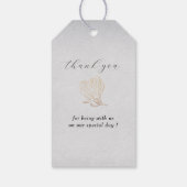 Moderne Botanische Goldene Blütenhochzeit Geschenkanhänger (Rückseite)