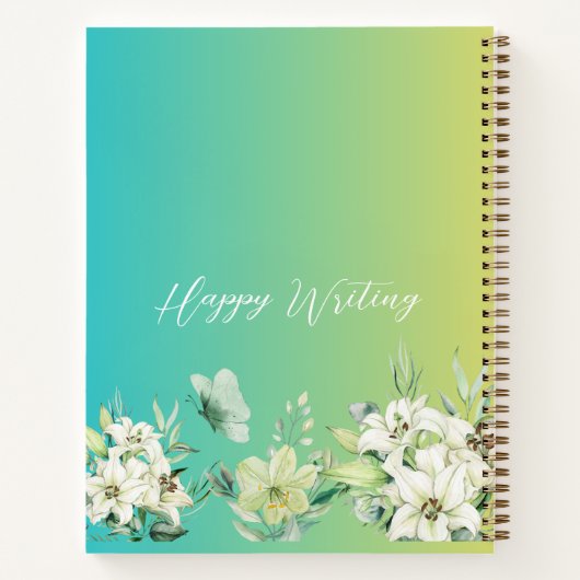 Moderne botanische Gradientgrün Notizblock (Rückseite)