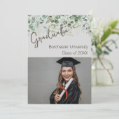 Moderne botanische Graduierungspartei für kundensp Einladung (Stehend Vorderseite)