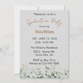 Moderne botanische Graduierungspartei für kundensp Einladung (Rückseite)