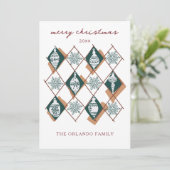 Moderne botanische Gree Frohe Weihnachtskarte Feiertagskarte (Stehend Vorderseite)