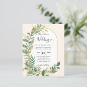 Moderne botanische Greenerie Leaf Gold Wedding Ein (Stehend Vorderseite)