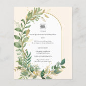 Moderne botanische Greenerie Leaf Gold Wedding Ein (Rückseite)