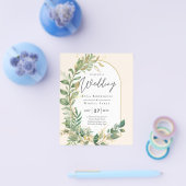Moderne botanische Greenerie Leaf Gold Wedding Ein Flyer (Einzeln)