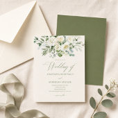 Moderne Botanische Grün-Hochzeit Einladung