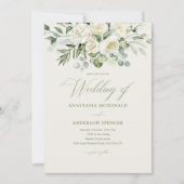 Moderne Botanische Grün-Hochzeit Einladung (Vorderseite)
