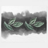 Moderne botanische grüne Basilika Blätter aus der  Fleecedecke (Vorderseite (Horizontal))