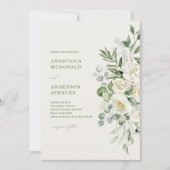 Moderne botanische grüne Hochzeit Einladung (Vorderseite)
