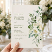 Moderne botanische grüne Hochzeit Einladung