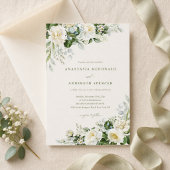 Moderne botanische grüne Hochzeit Einladung