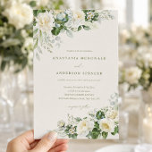 Moderne botanische grüne Hochzeit Einladung