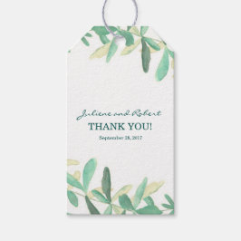 Moderne botanische Grüne Hochzeit Vielen Dank Geschenkanhänger