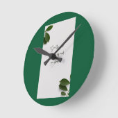 Moderne botanische grüne Wanduhr (Winkel)