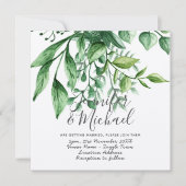 Moderne Botanische handgeschriebene HochzeitKraft Einladung (Vorderseite)