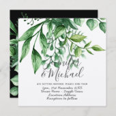 Moderne Botanische handgeschriebene HochzeitKraft Einladung (Vorne/Hinten)
