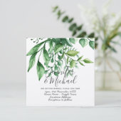 Moderne Botanische handgeschriebene HochzeitKraft Einladung (Stehend Vorderseite)