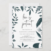 Moderne botanische Hochzeit Aquamarin Einladung (Vorderseite)