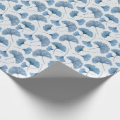 Moderne botanische Hochzeit Blau und Weiß Geschenkpapier (Ecke)