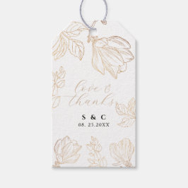 Moderne Botanische Hochzeit der Goldenen Natur Geschenkanhänger