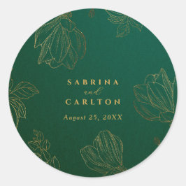 Moderne Botanische Hochzeit der Goldenen Natur Runder Aufkleber
