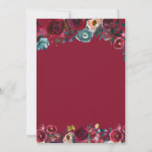 Moderne Botanische Hochzeit der Marine Einladung (Rückseite)