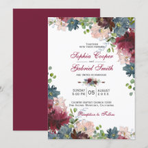 Moderne Botanische Hochzeit der Marine Pink Floral