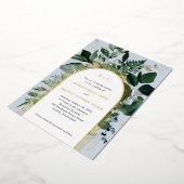 Moderne botanische Hochzeit Folieneinladung (Gedreht)