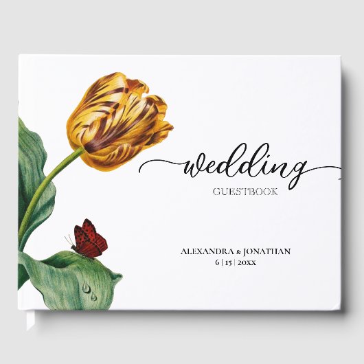 Moderne Botanische Hochzeit Gästebuch (Vorderseite)