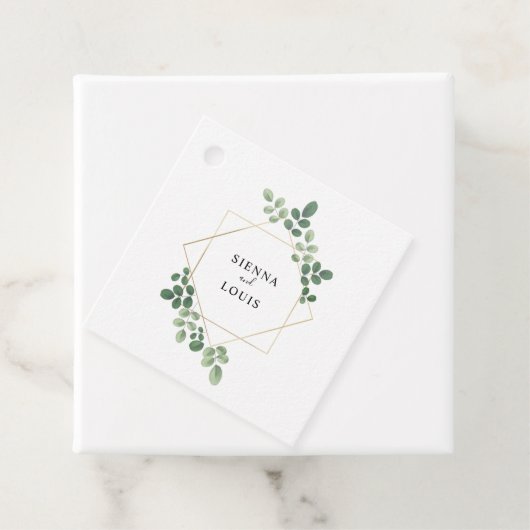 Moderne botanische Hochzeit Geschenkanhänger (Beispiel)