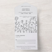 Moderne botanische Hochzeit in einer Atmosphäre All In One Einladung (Innen Boden)