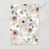 Moderne botanische Hochzeit mit Flora Begleitkarte (Rückseite)