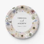 Moderne botanische Hochzeit mit Flora Pappteller (Vorderseite)