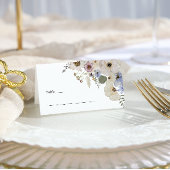 Moderne botanische Hochzeit mit Flora Platzkarte