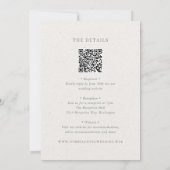 Moderne Botanische Hochzeit mit QR-Code in Salbeig Einladung (Rückseite)
