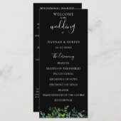 Moderne Botanische Hochzeit Programm (Vorne/Hinten)