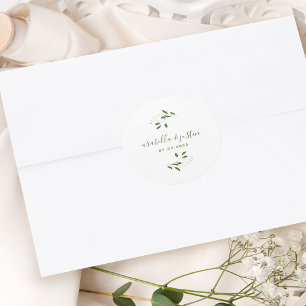 Moderne Botanische Hochzeit Runder Aufkleber