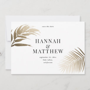 Moderne botanische Hochzeit Save The Date