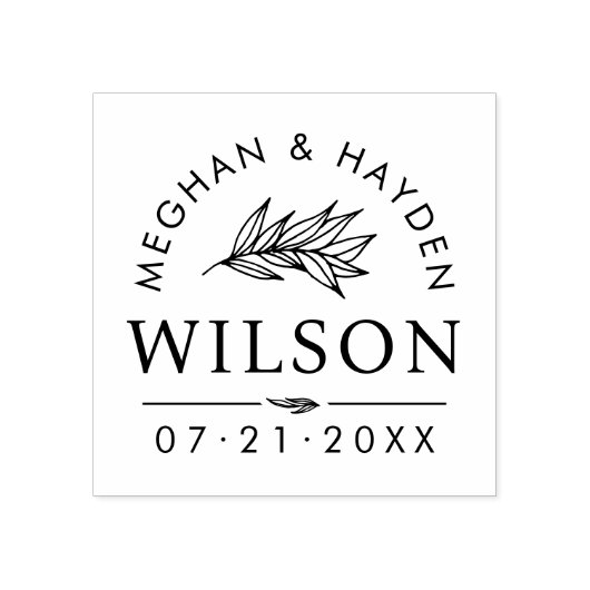 Moderne botanische Hochzeit | SAVE THE DATE Gummistempel (Prägung)