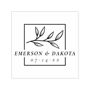 Moderne botanische Hochzeit   SAVE THE DATE Permastempel