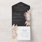 Moderne botanische Hochzeit von bohemianischem Pam All In One Einladung (Innen Boden)