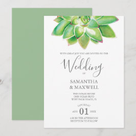 Moderne botanische Hochzeitseinladung Sukkulent Einladung
