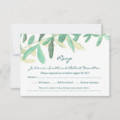 Moderne botanische Hochzeitskarte RSVP Karte (Vorderseite)
