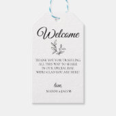 Moderne botanische Hochzeitssacktasche Geschenkanhänger (Vorderseite)