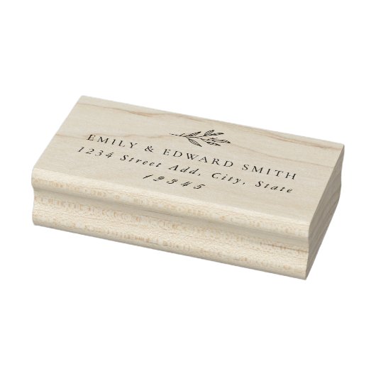 Moderne botanische Hochzeitsstiftung Rücksendeadre Gummistempel (Stempel)