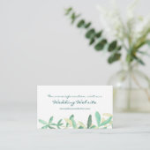 Moderne botanische Hochzeitswebkarte Begleitkarte (Stehend Vorderseite)