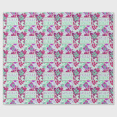 Moderne botanische Holly Jolly Weihnachten Geschenkpapier (Flach)